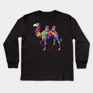 Colorful camel Kids Long Sleeve T-Shirt